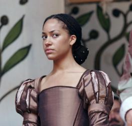 Portrait of Cush Jumbo as Maria, Loave's labour's Lost, Shakespeare's Globe, 2007