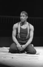 Portrait of Paterson Joseph as Patroclus, Troilus and Cressida, Royal Shakespeare Company, Swan Theatre, 1990